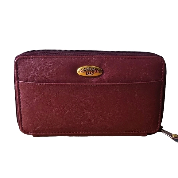 Capezio 1887 Burgundy Zip Around Wallet - Picture 1 of 6